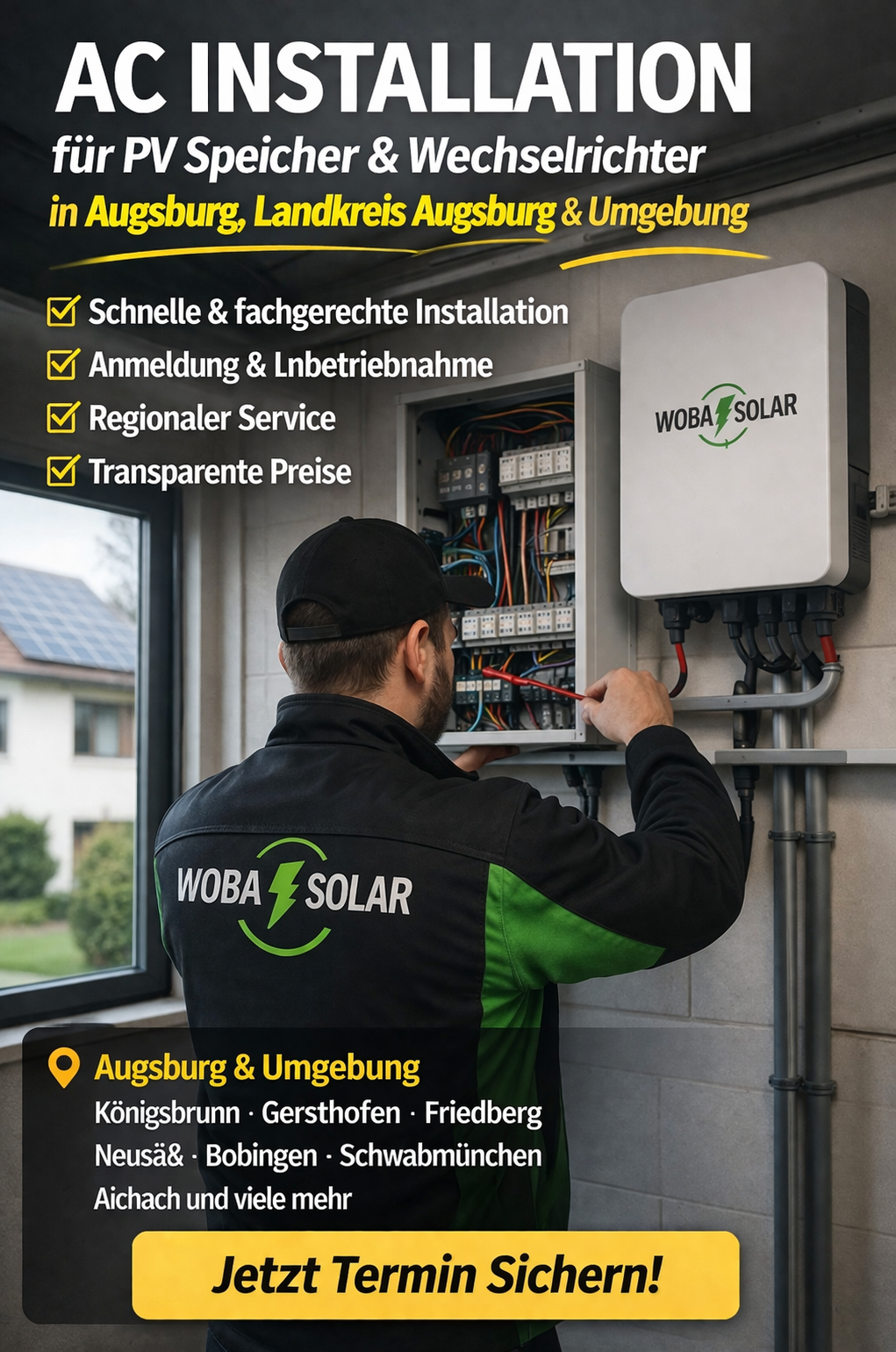 AC Installation für PV Speicher & Wechselrichter in Augsburg, Landkreis Augsburg & Umgebung
